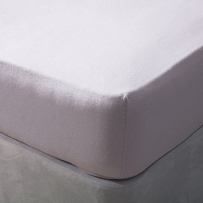Belledorm Brushed Cotton Extra Deep Fitted Sheet Heather (Double) from B&Q
