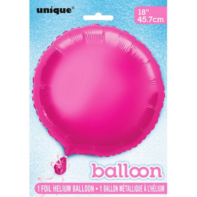 Unique Party Round Foil Balloon (Pack Of 5) Hot Pink (18In) from B&Q
