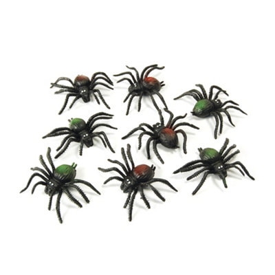 Bristol Novelty Scary Fake Spider (Pack Of 8) Black/green/red (One Size) from B&Q