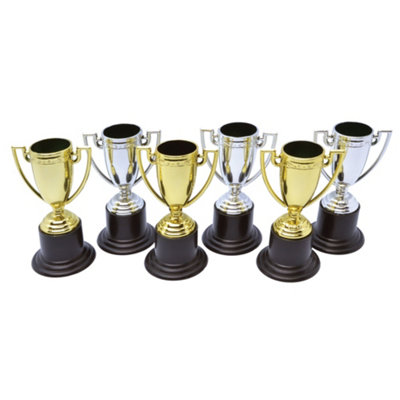 Bristol Novelty Mini Winner Trophies (Pack Of 6) Silver/gold (One Size) from B&Q