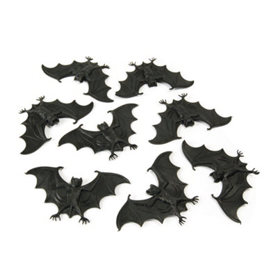 Bristol Novelty Plastic Bats (Pack Of 8) Black (One Size) from B&Q