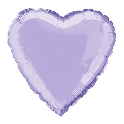 Unique Party Heart Foil Balloon (Pack Of 5) Lavender (18In) from B&Q