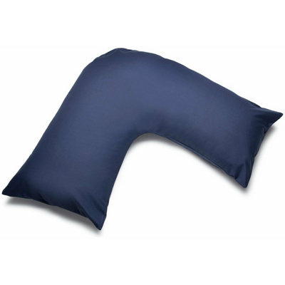 Belledorm Easycare Percale V-Shaped Orthopaedic Pillowcase Navy (One Size) from B&Q