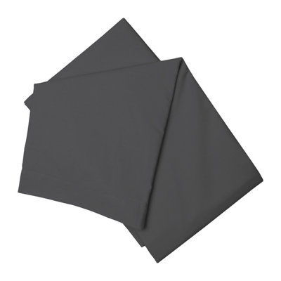 Belledorm Brushed Cotton Flat Sheet Charcoal (Single) from B&Q