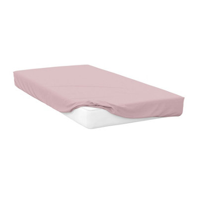 Belledorm Brushed Cotton Extra Deep Fitted Sheet Powder Pink (Superking) from B&Q