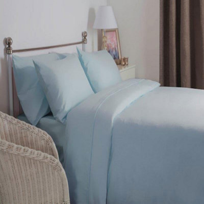 Belledorm Brushed Cotton Extra Deep Fitted Sheet Blue (Superking) from B&Q