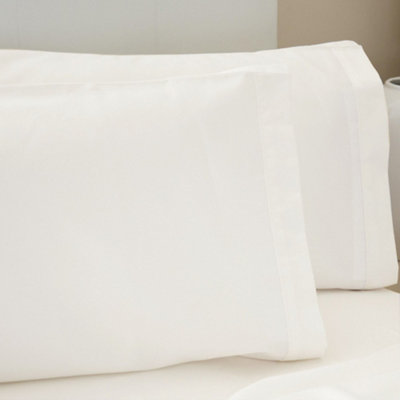 Belledorm 200 Thread Count Egyptian Cotton Housewife Pillowcases (Pair) Ivory (One Size) from B&Q