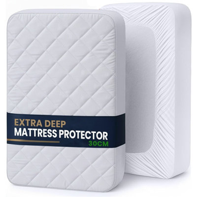 Oxford Homeware Mattress ProtectorSingle 90X190CmQuilted FittedDeep FitBreathable from B&Q
