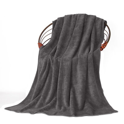 Oxford Homeware Reversible Throw Blanket Soft Warm & SofaBed Fleece ThrowGrey (Double 150X200Cm) from B&Q