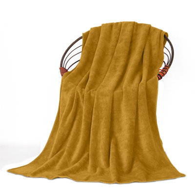 Oxford Homeware Reversible Throw Blanket Soft Warm & SofaBed Fleece ThrowOchre (Double 150X200Cm) from B&Q