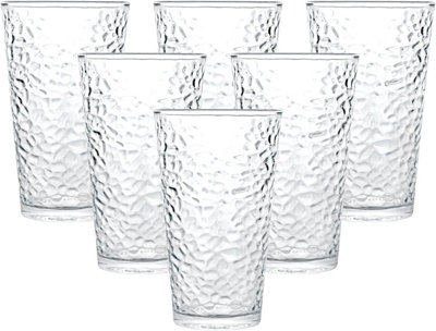 Simpa 335Ml Hammer Pattern Finish Drinking GlassesSet Of 6 from B&Q