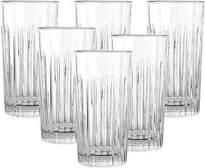 Simpa 350Ml Pleated Embossed Highball Drinking GlassesSet Of 6 from B&Q