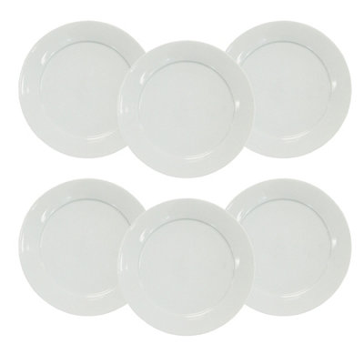 Simpa 6Pc Porcelain White Dinner Plate Set. from B&Q