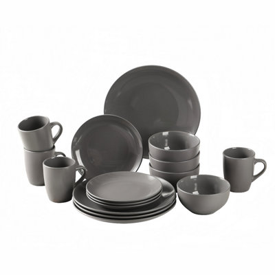 Simpa 18Pc Hand Painted Assorted Bright Colourful Stoneware Dinner Set. from B&Q