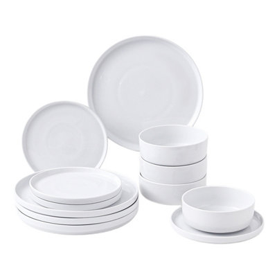 Simpa Vertical Edge Dinner Set - White / 12 - Image 3
