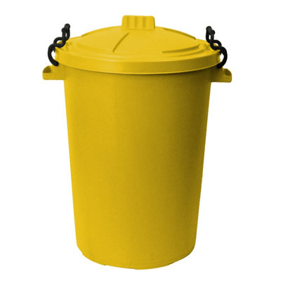 Simpa 50L Yellow Plastic Locking Lid Bin from B&Q