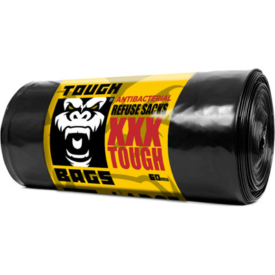 Tough Bags Antibacterial Large Refuse Sacks80 X 100Cm 10 Bag Roll from B&Q
