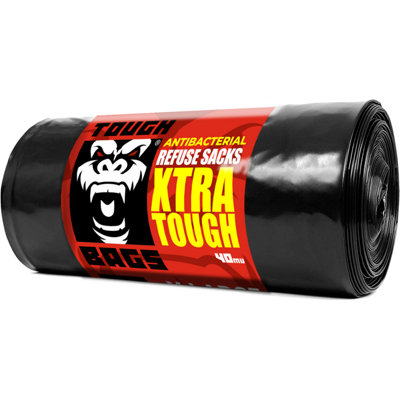 Tough Bags Antibacterial X-Large Refuse Sacks85 X 117Cm 20 Bag Roll from B&Q