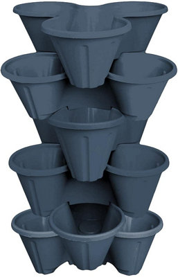 Simpa 6 Tier Eco Blue Strawberry Planter Trio Pot from B&Q