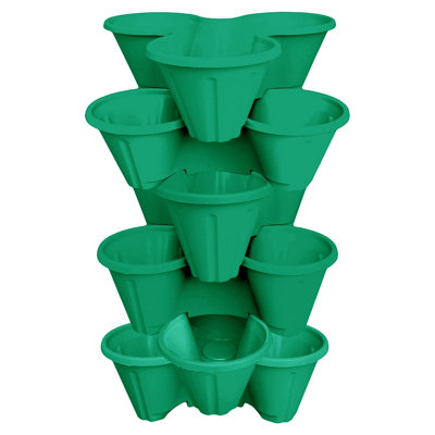 Simpa 6 Tier Green Strawberry Planter Trio Pot from B&Q