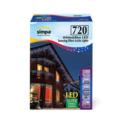 Simpa 720 Led Blue & White Multi-Action Icicle Lights from B&Q