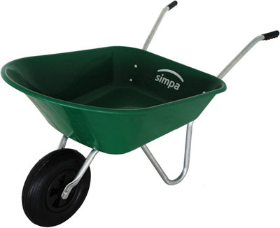 Simpa 85L Plastic Tray Wheelbarrow With Pnuematic Tyre. from B&Q