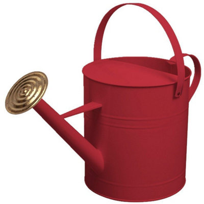 Simpa 9 Litre / 2 Gallon Red Galvanised Watering Can With Brass Rose. from B&Q