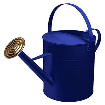 Simpa 9 Litre / 2 Gallon Dark Blue Galvanised Watering Can With Brass Rose. from B&Q