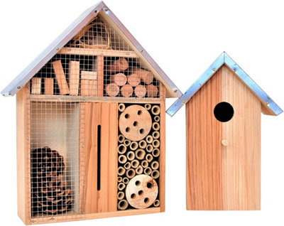 Simpa Nest & Wildlife Box Set: Small Bug Hotel & Bird Box