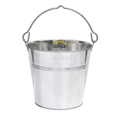 Simpa 12L Heavy Duty Galvanised Metal Bucket Pail With Handle from B&Q
