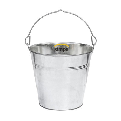 Simpa 15L Heavy Duty Galvanised Metal Bucket Pail With Handle from B&Q
