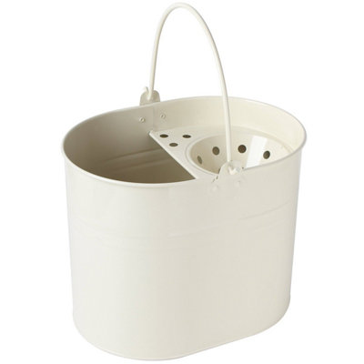 Simpa 15L Cream Large Steel Mop Bucket With Handle from B&Q