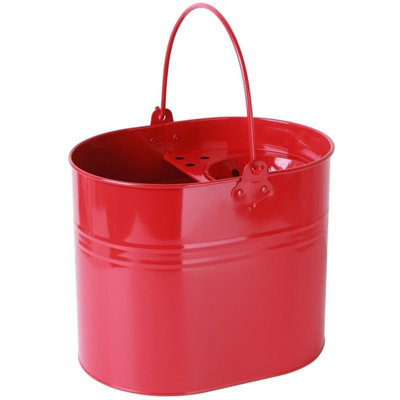 Simpa 15L Red Large Steel Mop Bucket With Handle from B&Q