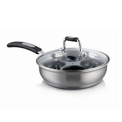 Simpa Gourmet 20Cm Stainless Steel 4 Cup Egg Poacher 2In1 Pan from B&Q
