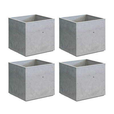 Keter 4Pc Light Grey Beton Cube 1.3L Plant Pot11.5Cm from B&Q