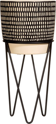 Sass & Belle Black Dash Cement Planter With Wire Stand from B&Q