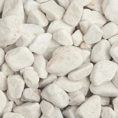 Simpa 20-40mm White Pebbles Bag 20Kg from B&Q