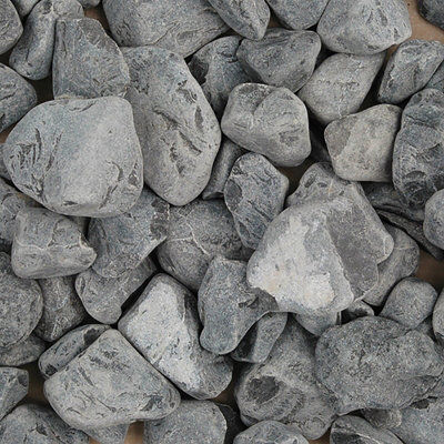 Simpa 30-60mm Ebony Black Cobbles Bag 20Kg from B&Q