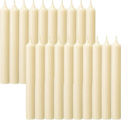 Simpa 20Pc Unscented Ivory Straight Tapered Dinner Candles 170 X 22mm from B&Q