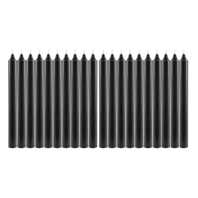 Kronleys 20Pc Black Unscented Tapered Candles 170 X 22mm from B&Q