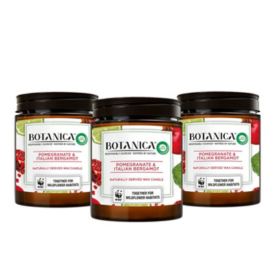 Airwick Botanica Pomegranate & Italian Bergamot Wax Candles 3 X 120G from B&Q