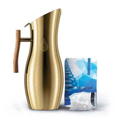 Invigorated Water Gold Stainless Steel Alkaline Water Filter Jug 1900Ml from B&Q