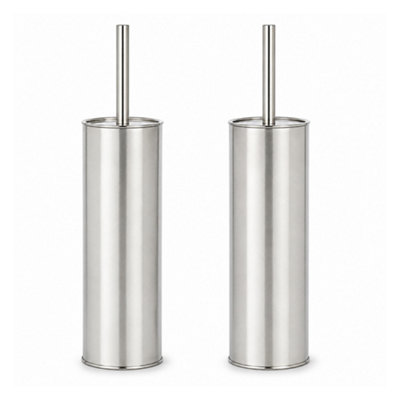 Simpa Stainless Steel Toilet Brush & HolderSet Of 2 from B&Q