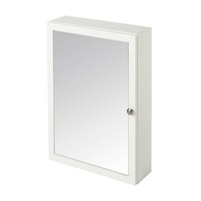 White wall hung Perma mirrored bathroom cabinet.