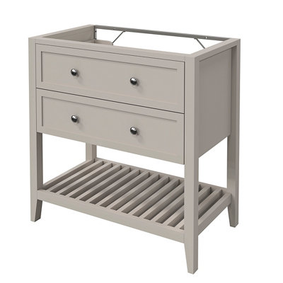 GoodHome Perma Satin Grey Freestanding Bathroom Vanity Unit (H) 806mm (W) 800mm from B&Q