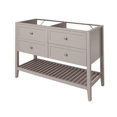 GoodHome Perma Satin Grey Freestanding Bathroom Vanity Unit (H) 806mm (W) 1200mm from B&Q