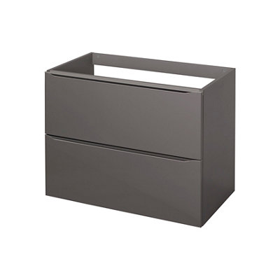 GoodHome Imandra Gloss Anthracite Wall-Mounted Bathroom Vanity Unit (H) 600mm (W) 800mm from B&Q