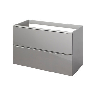 GoodHome Imandra Gloss Anthracite Wall-Mounted Bathroom Vanity Unit (H) 600mm (W) 1000mm from B&Q