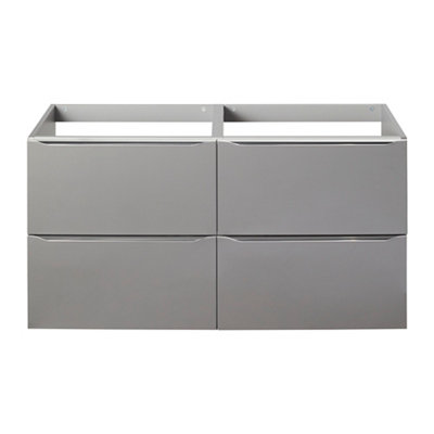 GoodHome Imandra Gloss Anthracite Wall-Mounted Bathroom Vanity Unit (H) 600mm (W) 1200mm from B&Q