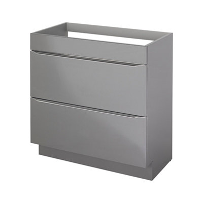GoodHome Imandra Gloss Anthracite Freestanding Bathroom Cabinet (H) 820mm (W) 800mm from B&Q